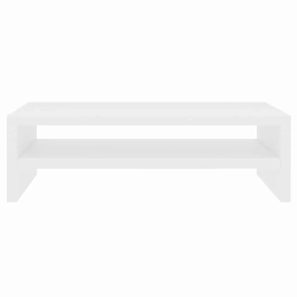 White Monitor Stand with Storage Solutions