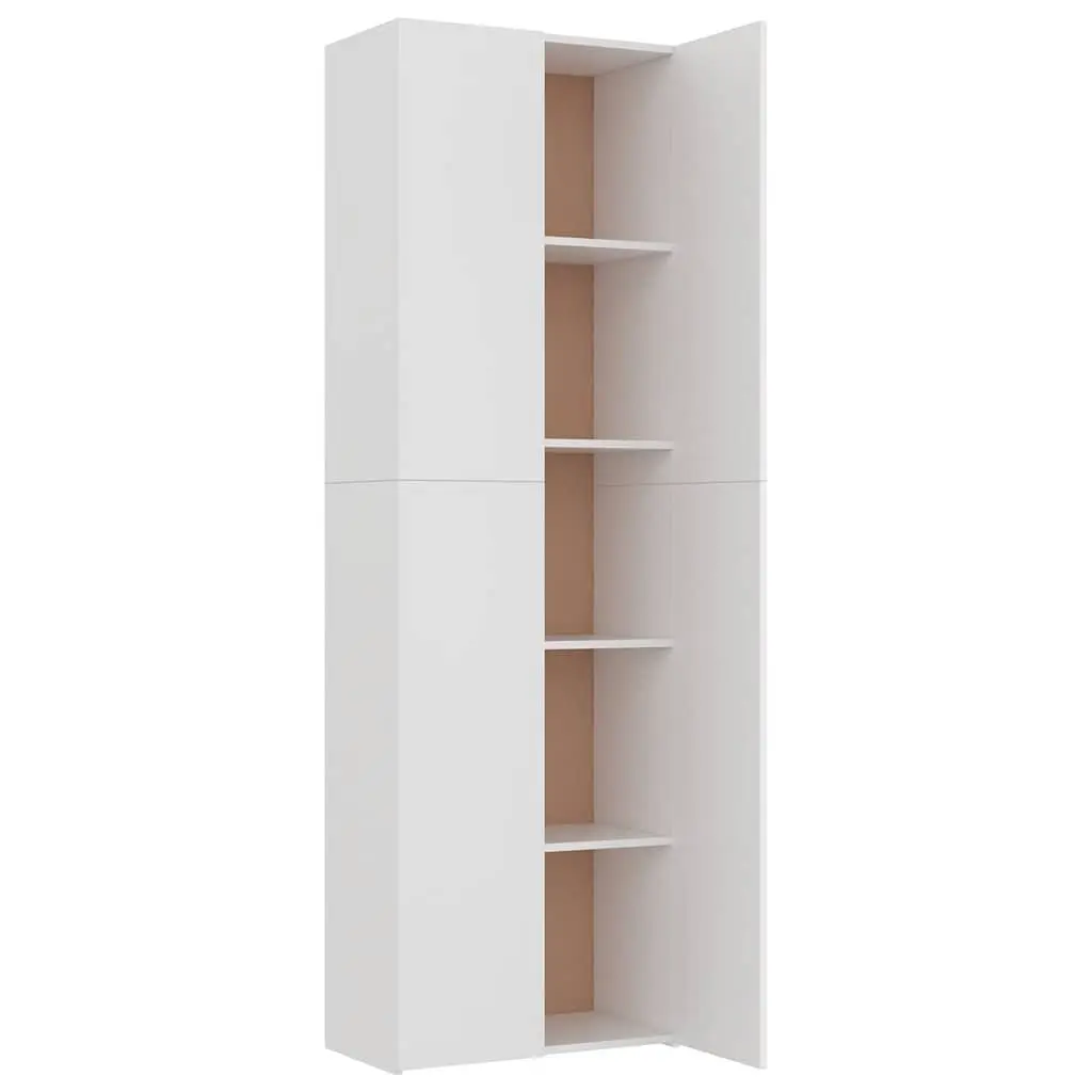 Office Cabinet Filing Storage 60x32x190cm White 5 Shelves 2 Doors