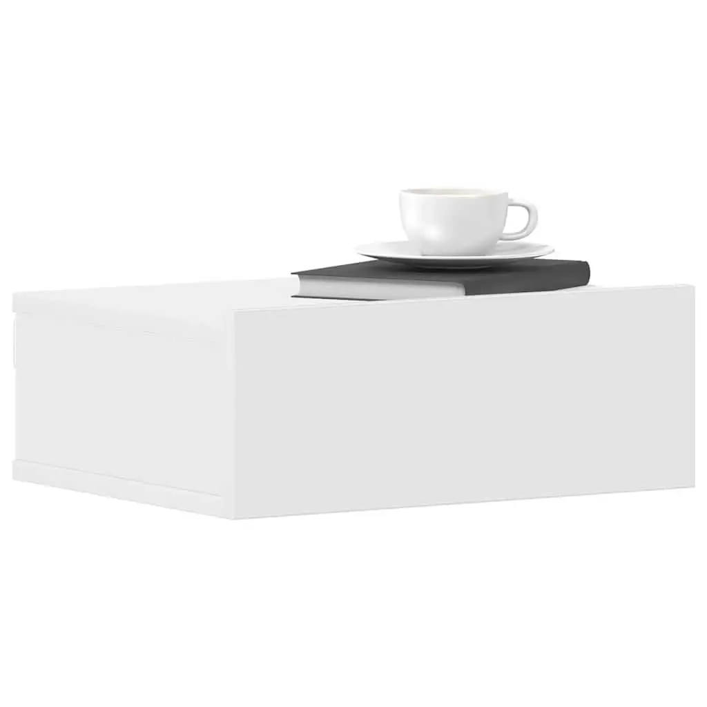 Floating Bedside Tables Storage Cabinet Wall-Mounted 2 Piece White 40 x 30 x 15 cm