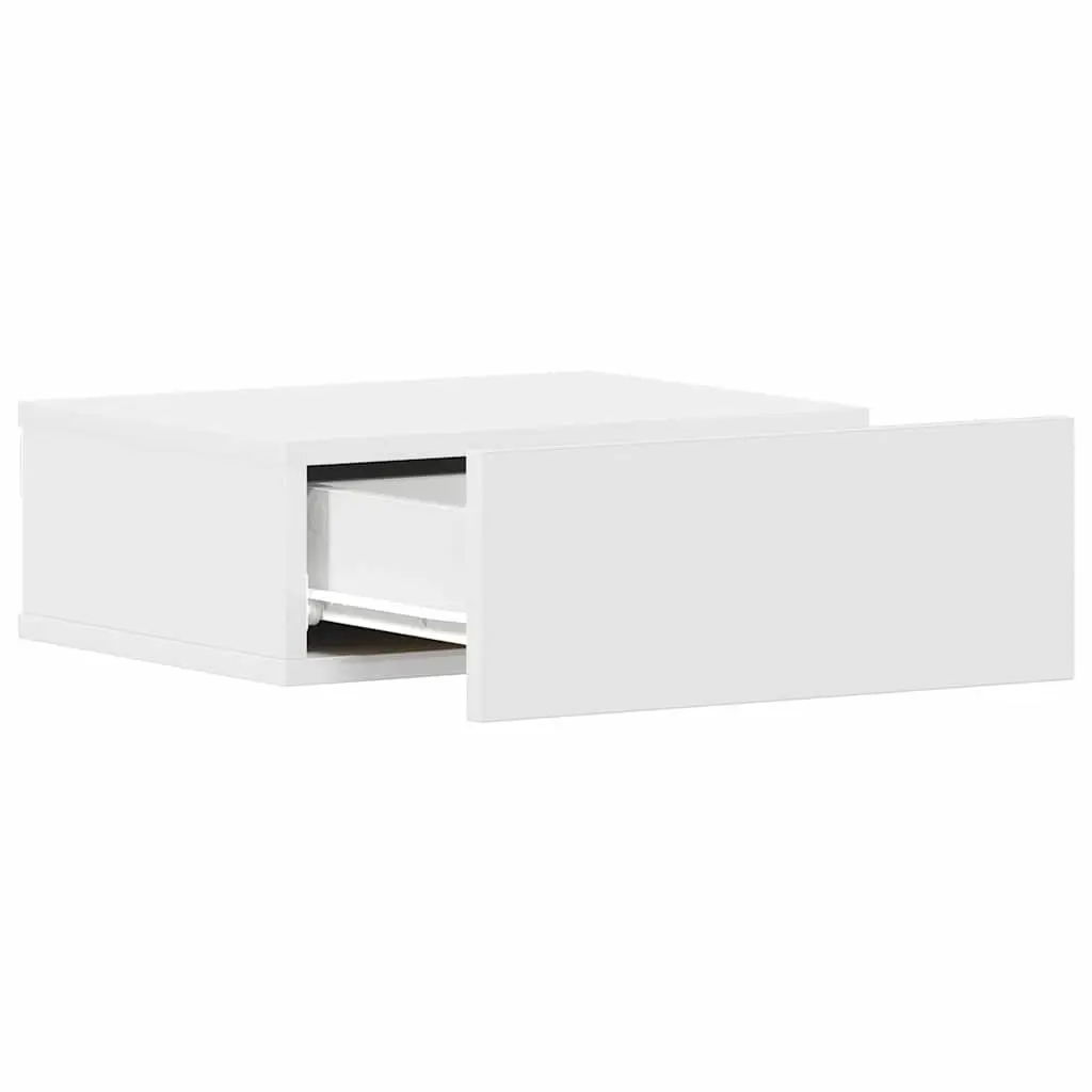 Floating Bedside Tables Storage Cabinet Wall-Mounted 2 Piece White 40 x 30 x 15 cm