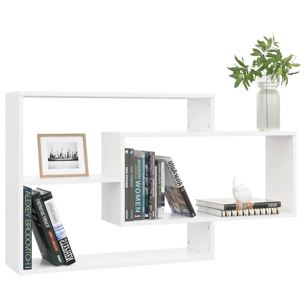 Wall Shelves Storage Display 104x20x58.5 cm White
