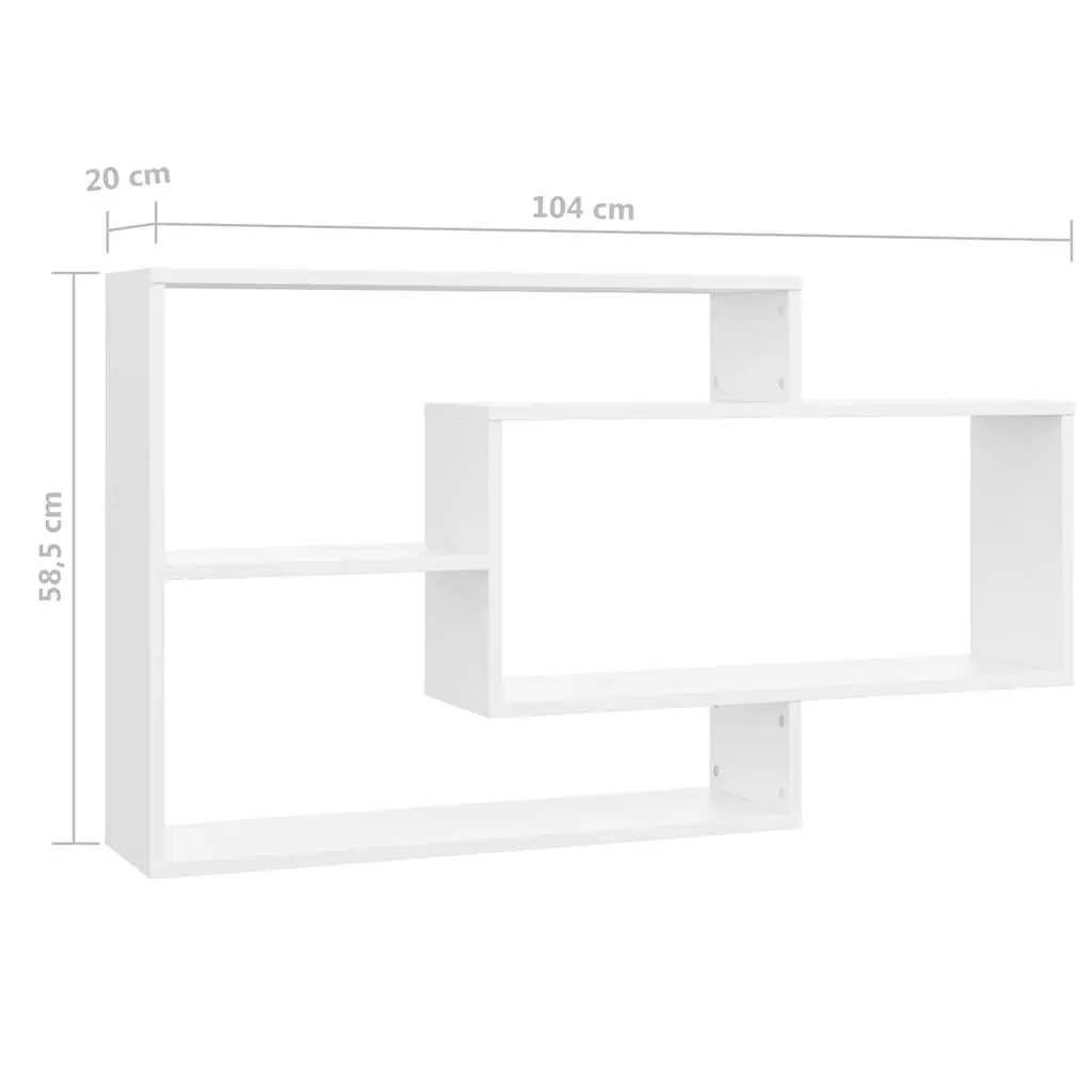 Wall Shelves Storage Display 104x20x58.5 cm White