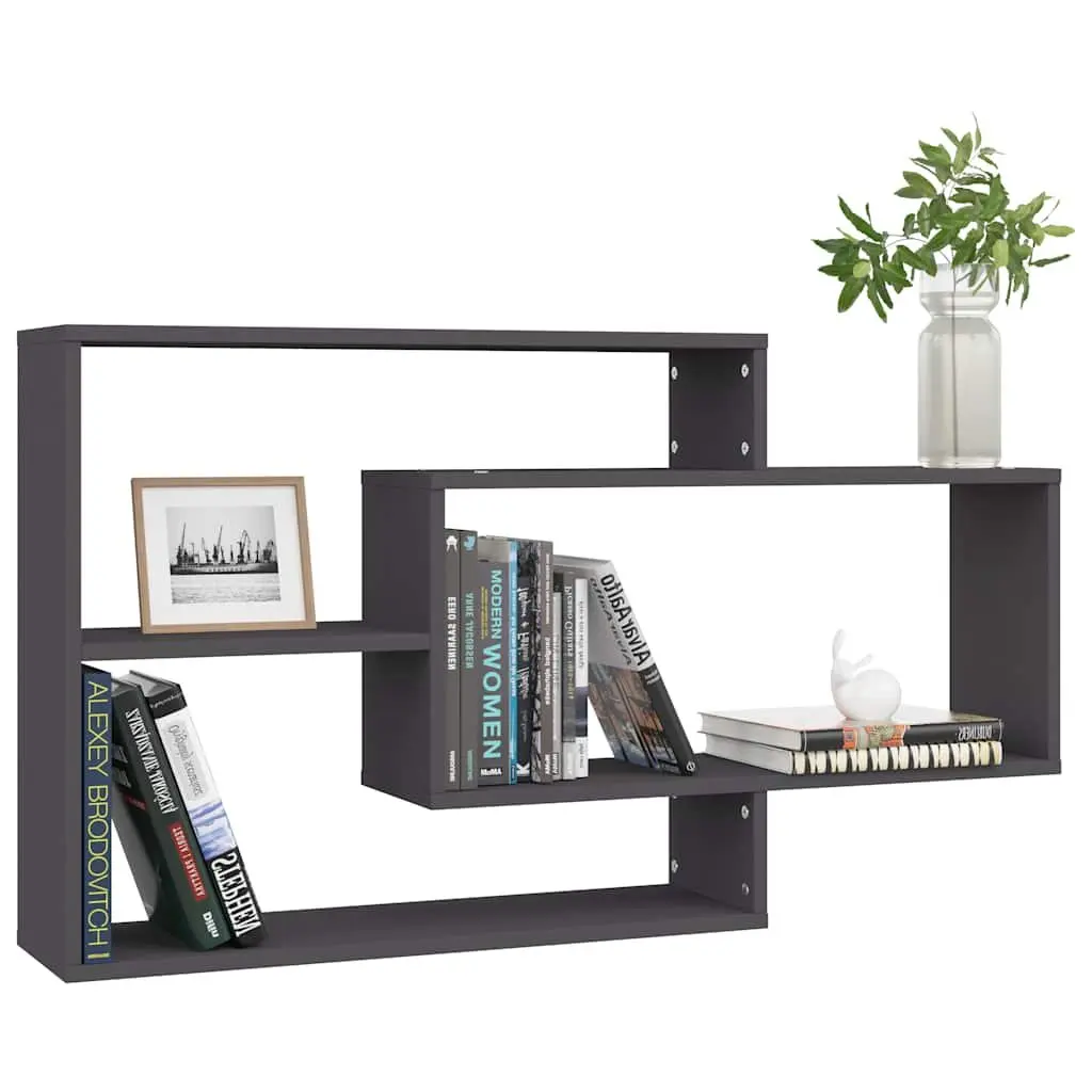 Grey Wall Shelves with Easy Installation