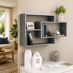 Durable Grey Wall Shelf Unit with Easy Installation