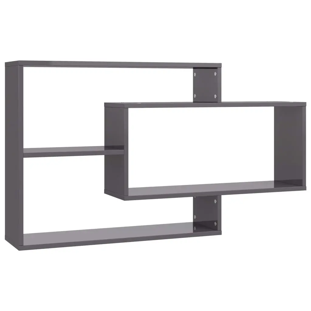 Grey Wall Shelf Unit with Easy Installation