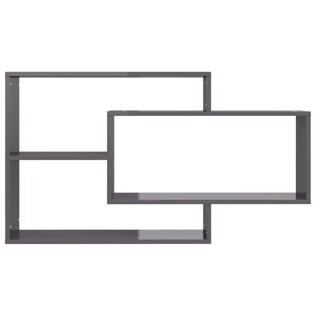 Grey Wall Shelf Unit with Easy Installation