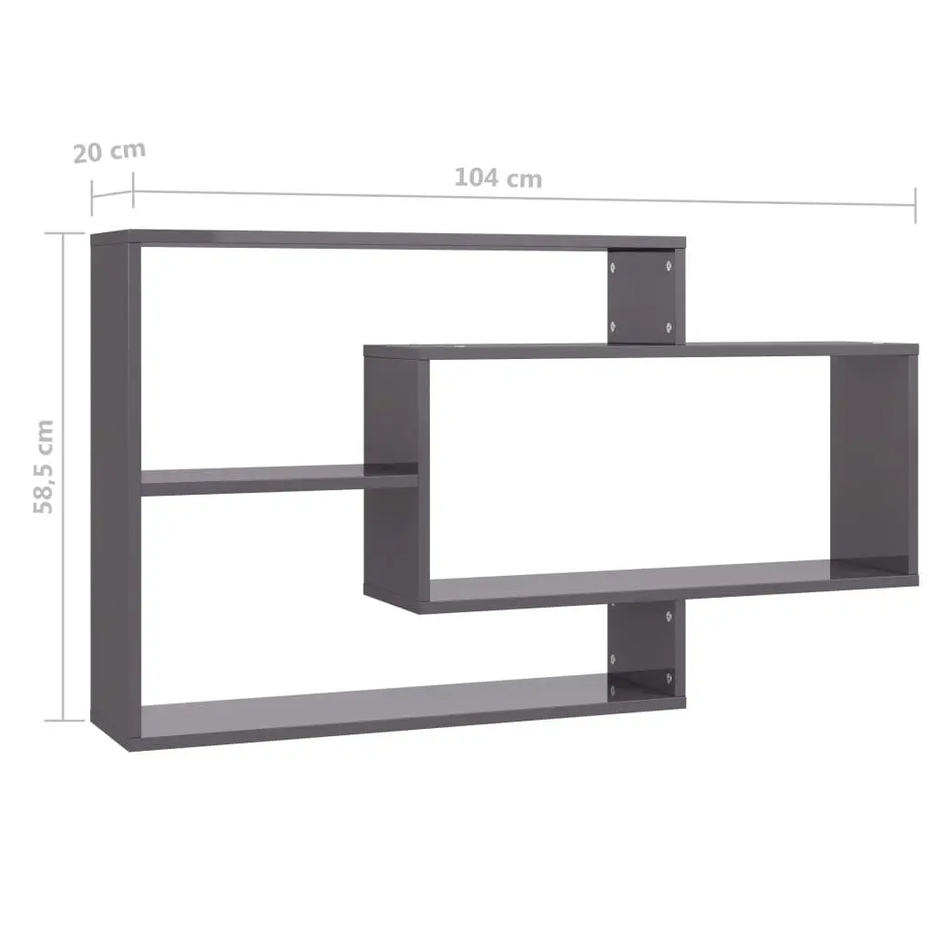 Grey Wall Shelf Unit with Easy Installation