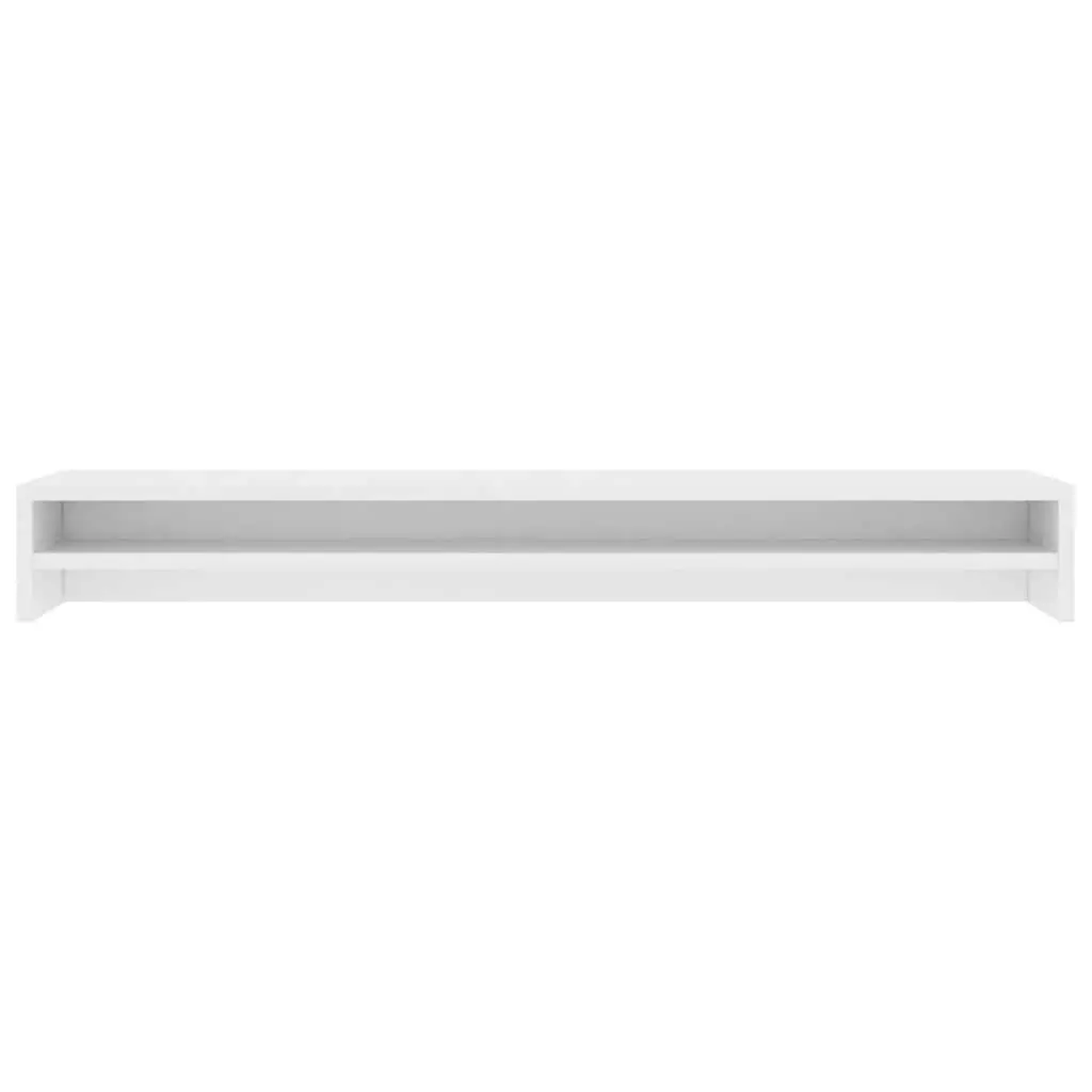 Monitor Stand White Desk Riser Organiser Shelf 100 x 24 x 13 cm Home Office Gaming Workstation