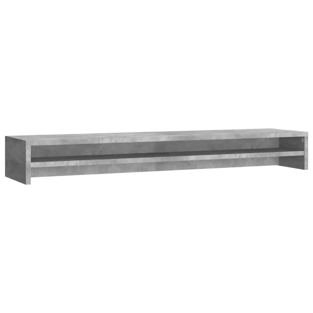 Monitor Stand Riser Dual Screen Desk Organiser Grey Engineered Wood