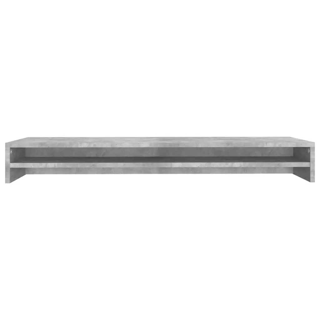 Monitor Stand Riser Dual Screen Desk Organiser Grey Engineered Wood