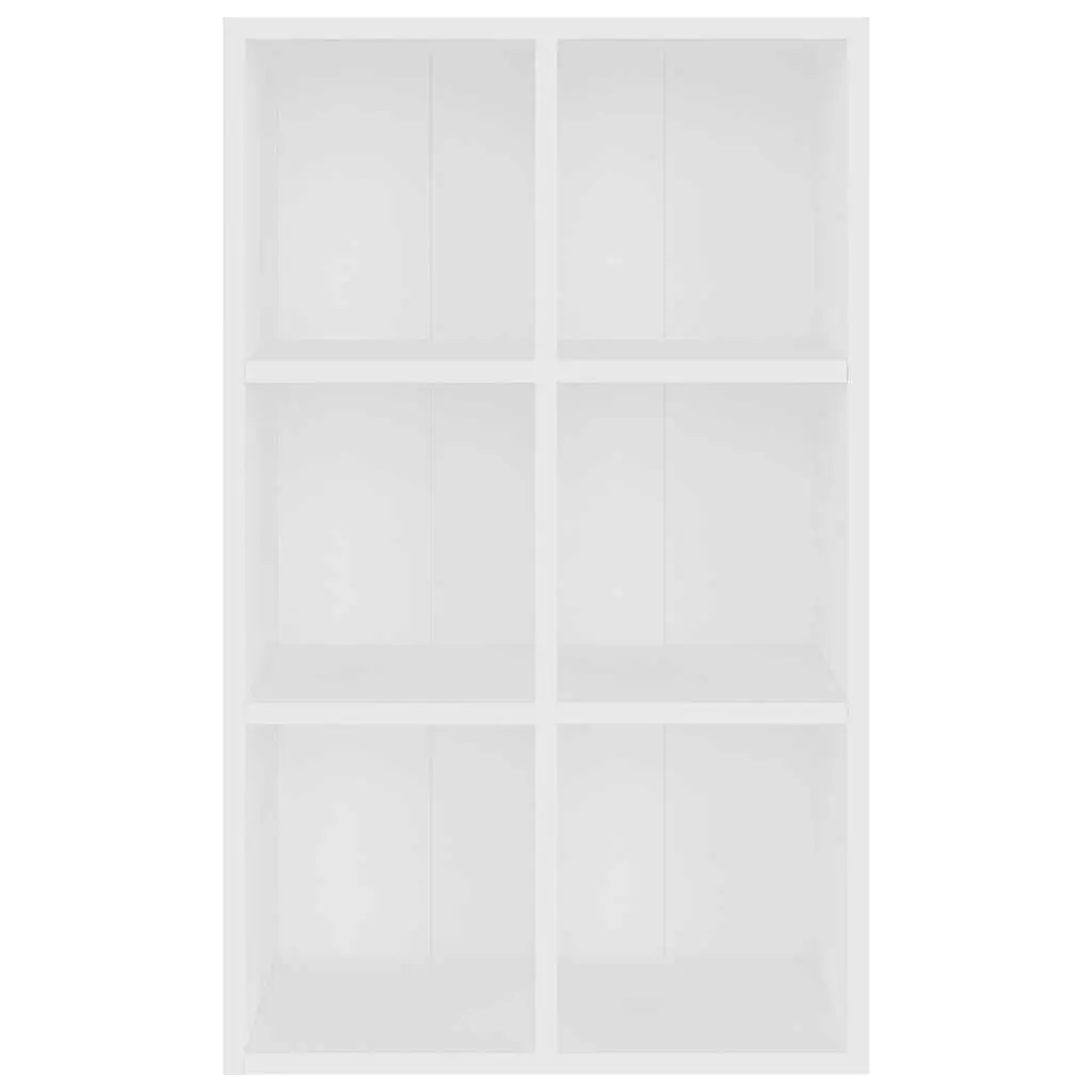 Book Cabinet Sideboard White 66x30x98 cm Storage Shelf 6 Compartments
