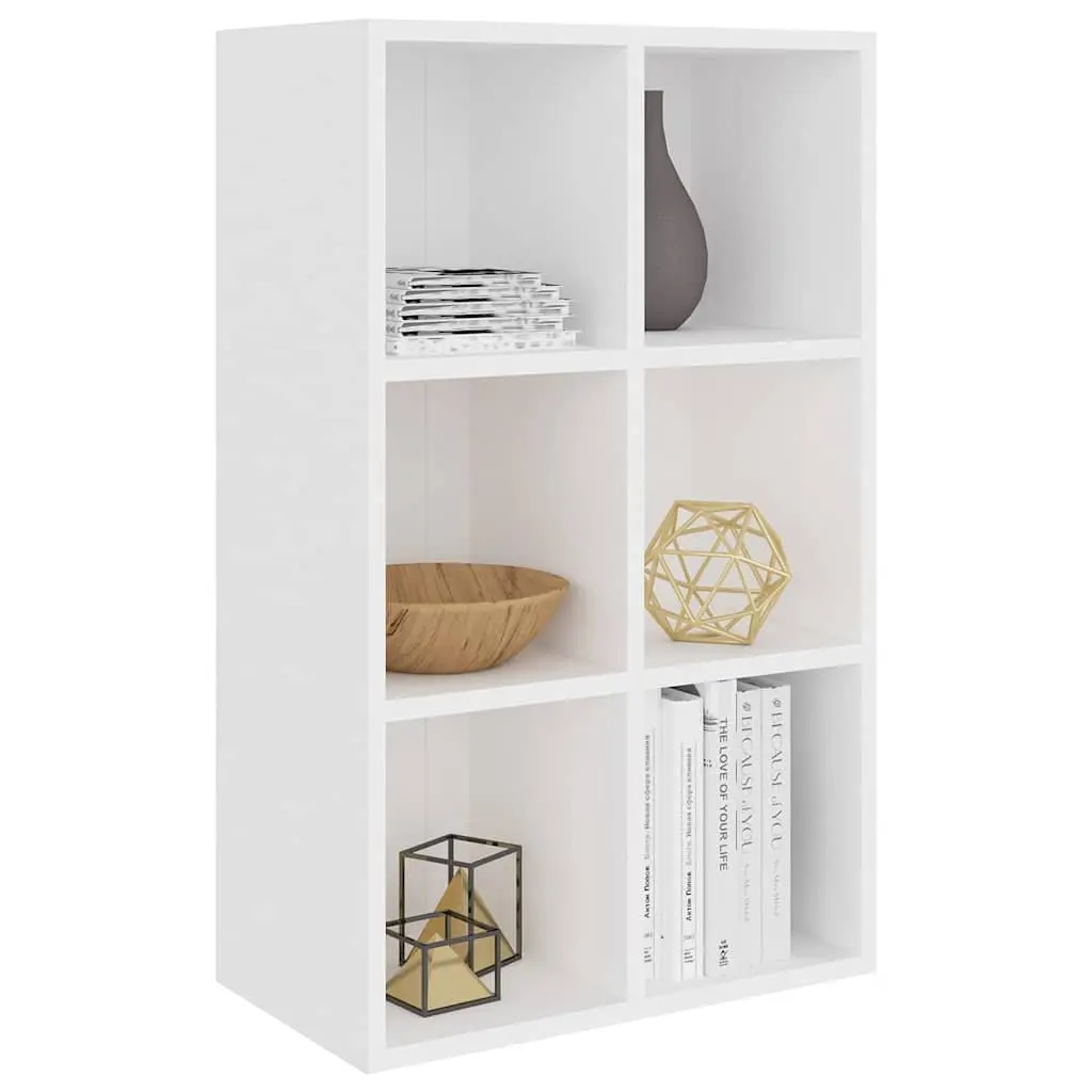 Book Cabinet Sideboard White 66x30x98 cm Storage Shelf 6 Compartments