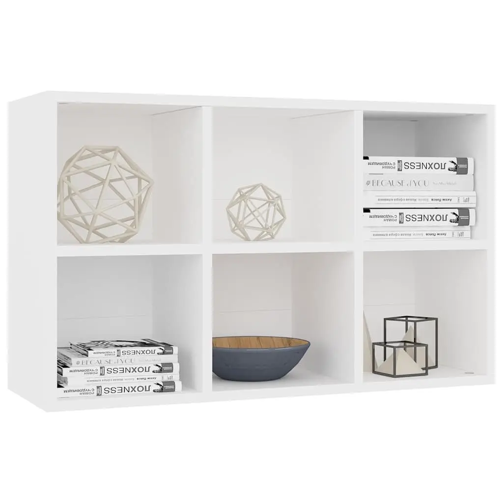 Book Cabinet Sideboard White 66x30x98 cm Storage Shelf 6 Compartments