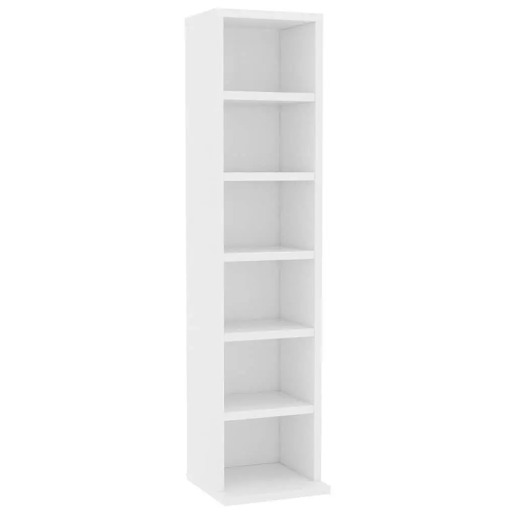 CD Cabinet Media Storage Rack 21x20x88 cm White