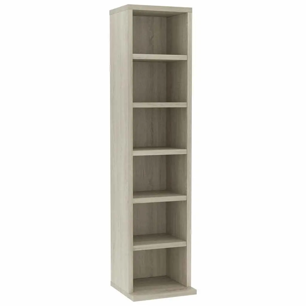 CD Cabinet Media Storage Organiser 21x20x88cm Brown Sonoma Oak Engineered Wood