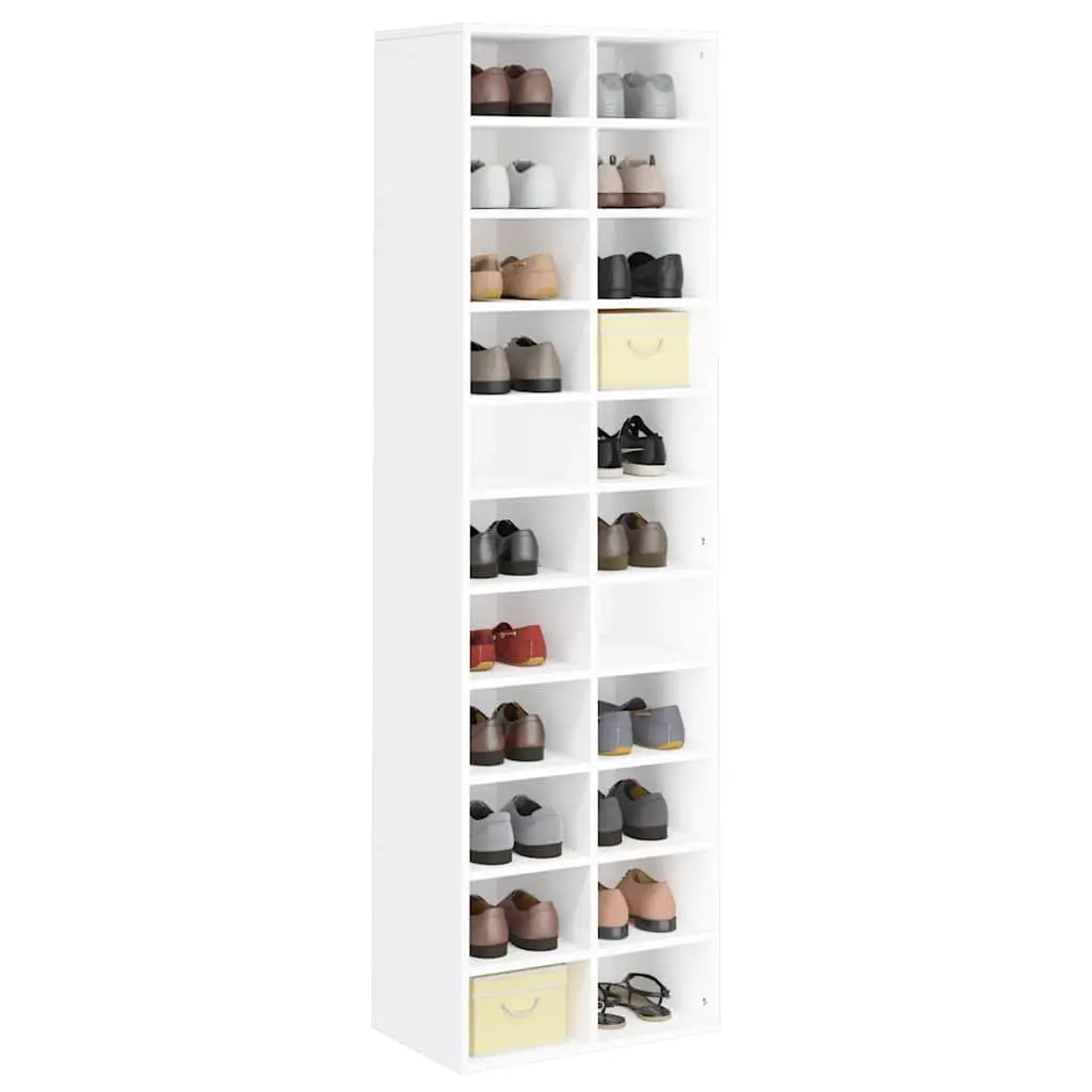 Shoe Cabinet Storage Organiser 54x34x183cm White 22 Compartments