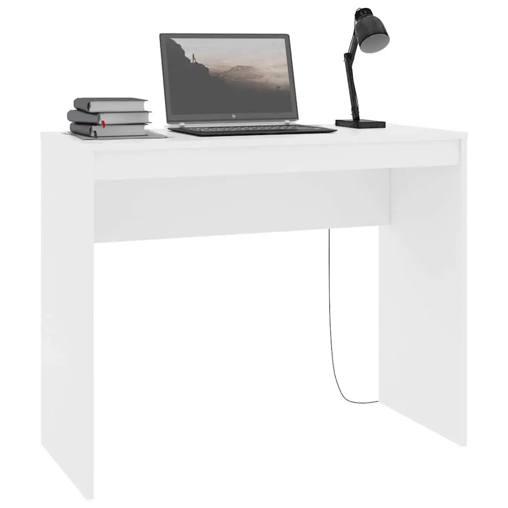 Computer Desk Writing Table 90x40cm White Engineered Wood Home Office Study