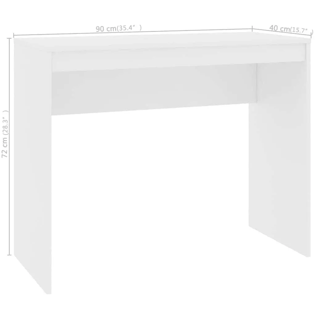 Computer Desk Writing Table 90x40cm White Engineered Wood Home Office Study