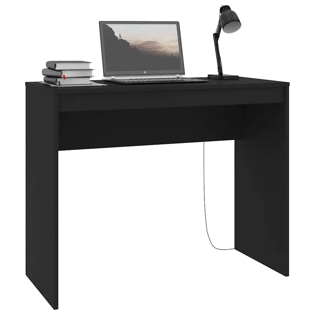 Black Engineered Wood Desk