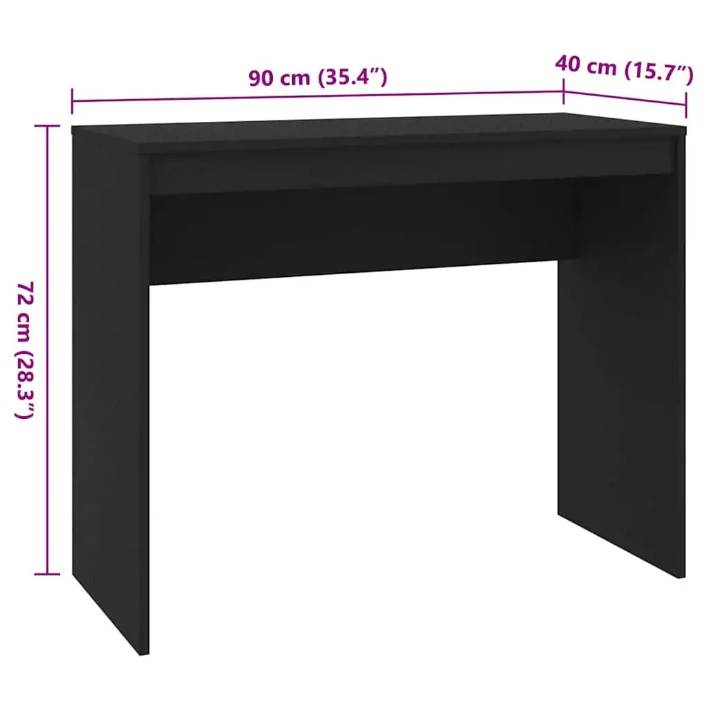 Black Engineered Wood Desk