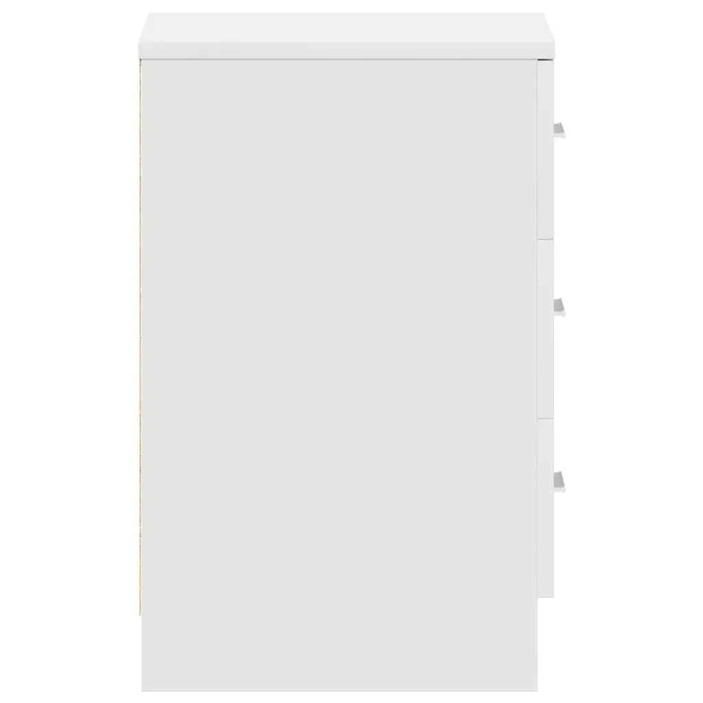 Bedside Cabinet White Nightstand 3 Drawer Storage Table Bedroom Living Room