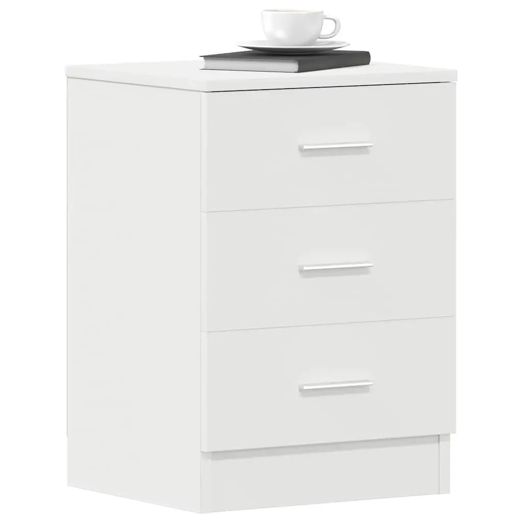 Bedside Cabinet White Nightstand 3 Drawer Storage Table Bedroom Living Room