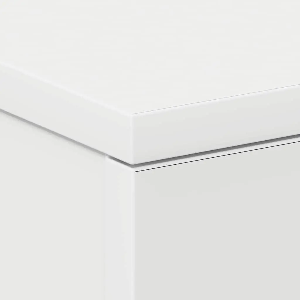 Bedside Cabinets Nightstand Storage Drawers 2 Piece White Engineered Wood