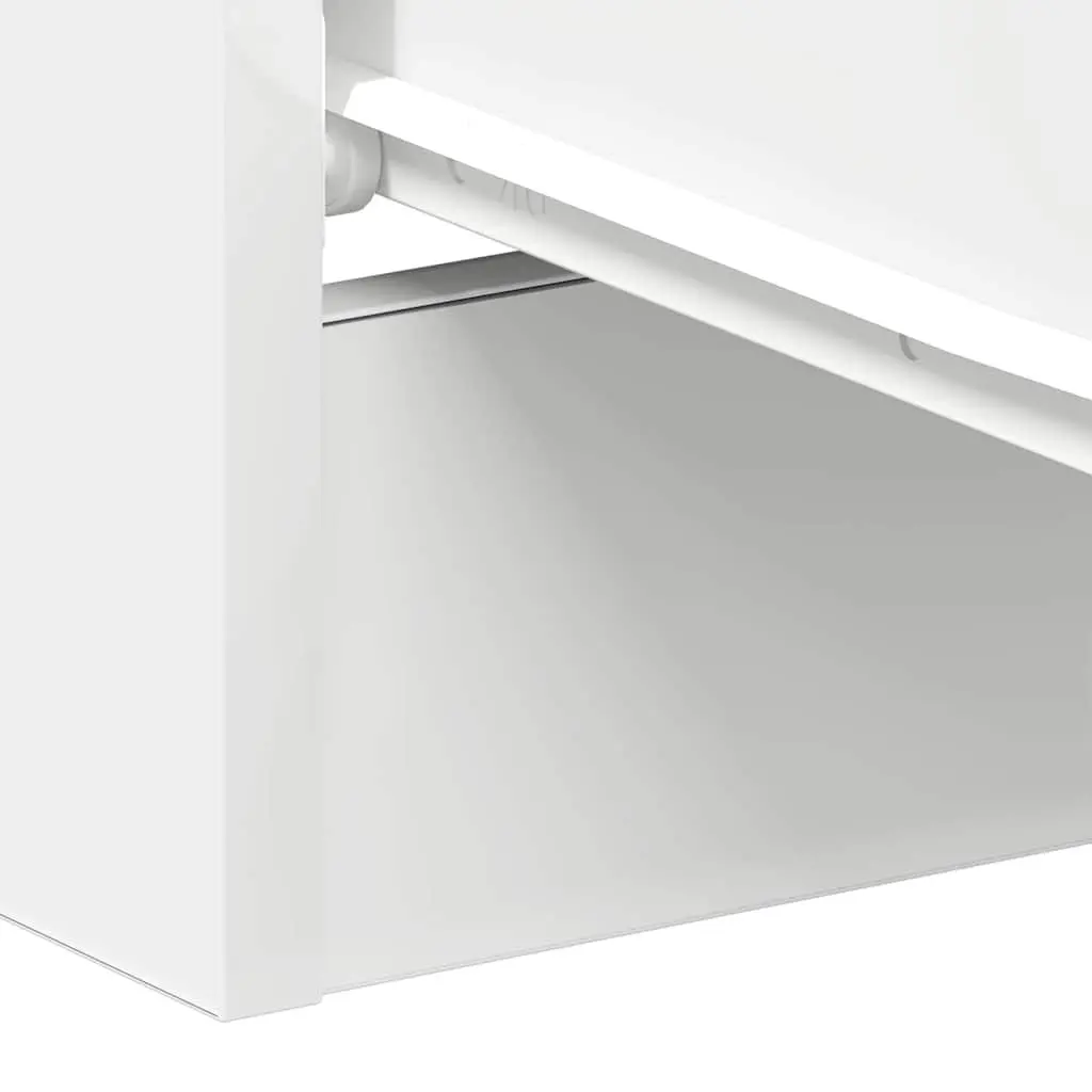 Bedside Cabinets Nightstand Storage Drawers 2 Piece White Engineered Wood