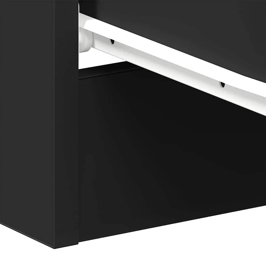 Bedside Cabinets Nightstand Storage Drawers 2 pcs Black Bedroom Furniture