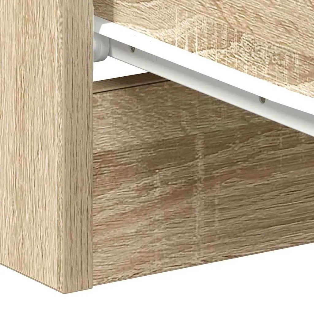 Bedside Tables Storage Cabinet 2 pcs Brown Engineered Wood Nightstand with Drawers