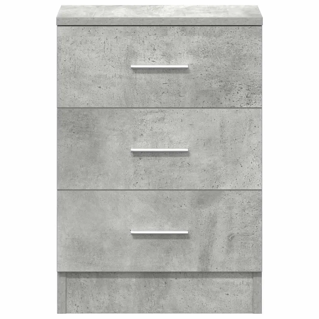 Grey Engineered Wood Nightstand with Storage