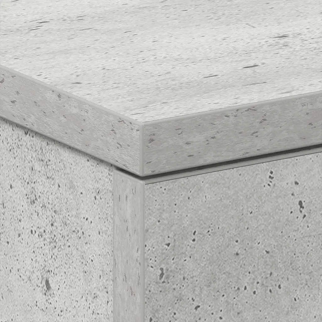 Grey Engineered Wood Nightstand with Storage