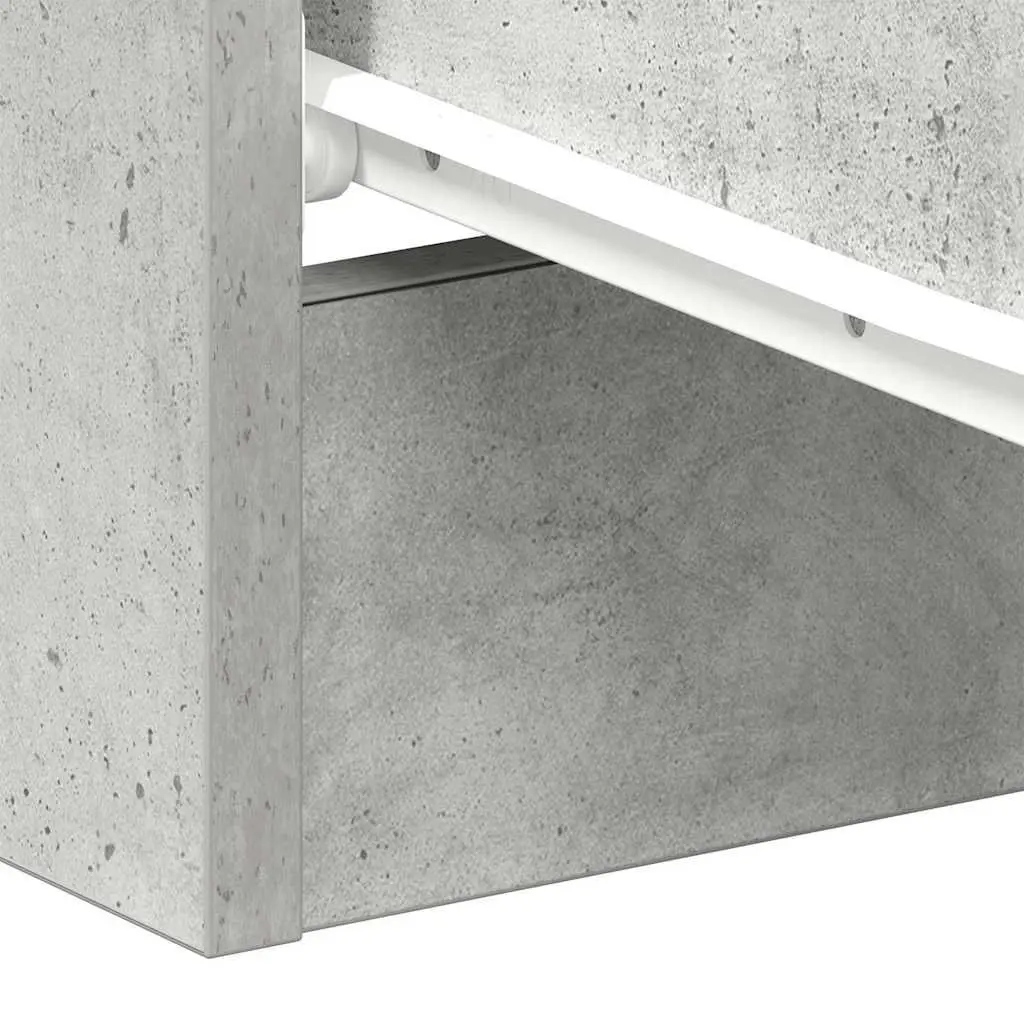Grey Engineered Wood Nightstand with Storage