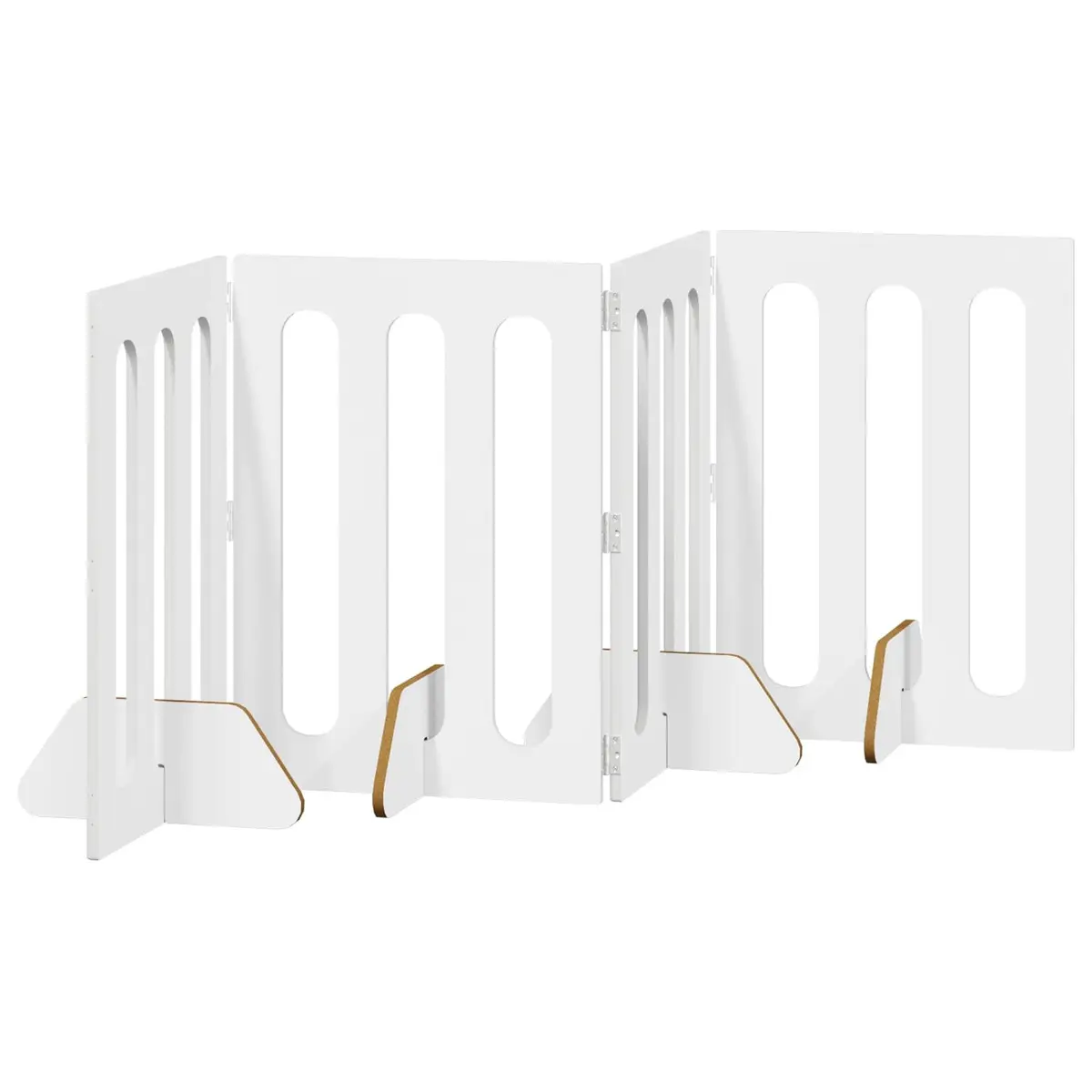Folding Pet Fence Indoor Dog Gate Playpen Barrier 201 x 38 x 70 White 4 Panels