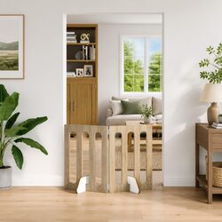 Versatile Brown Pet Fence Set for Indoor Spaces