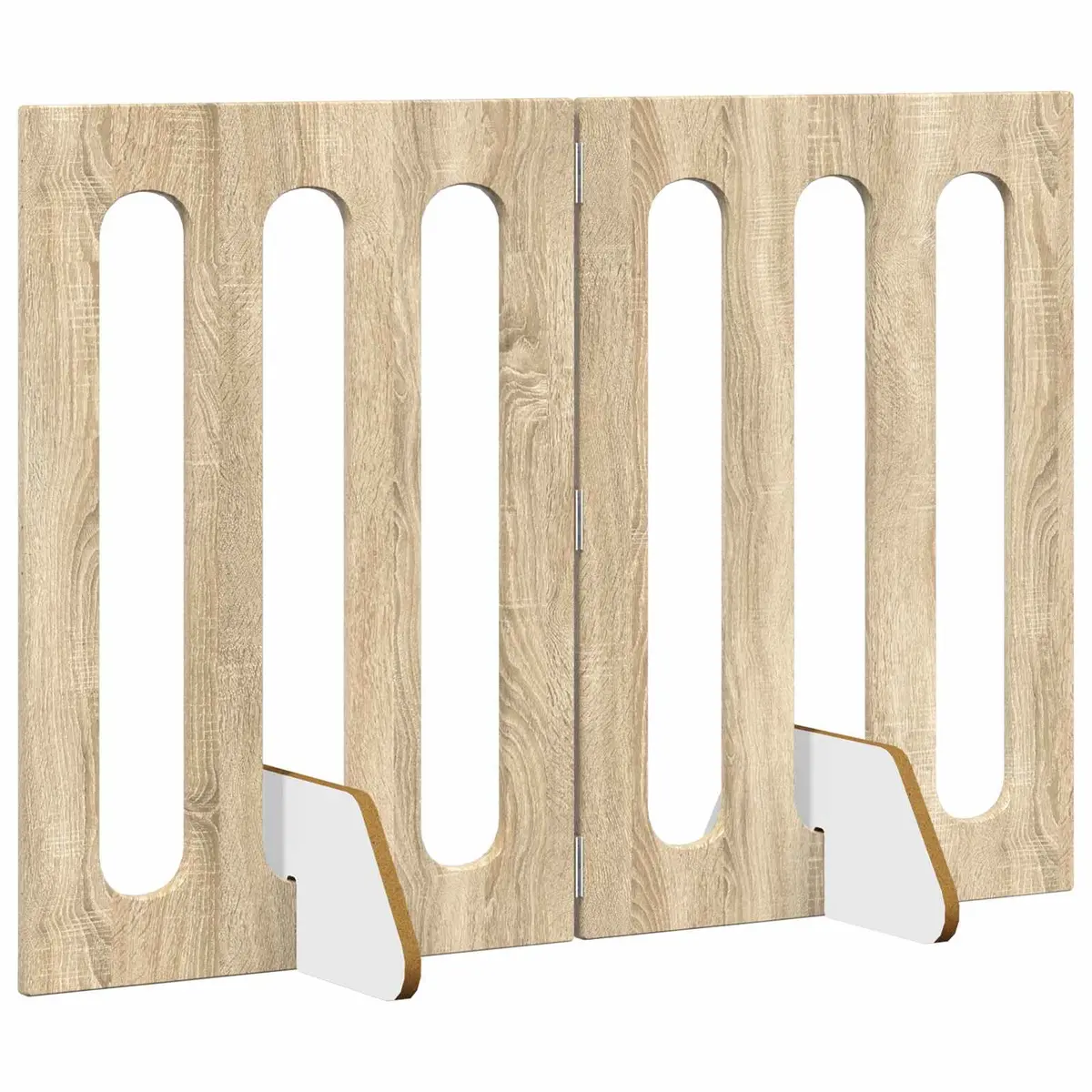 Folding Pet Fence Indoor Dog Barrier 2 Piece Foldable Panel Gate Brown