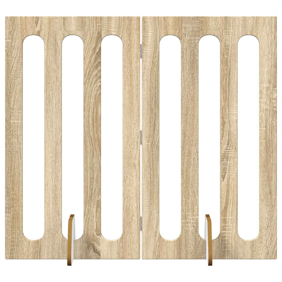 Folding Pet Fence Indoor Dog Barrier 2 Piece Sonoma Oak