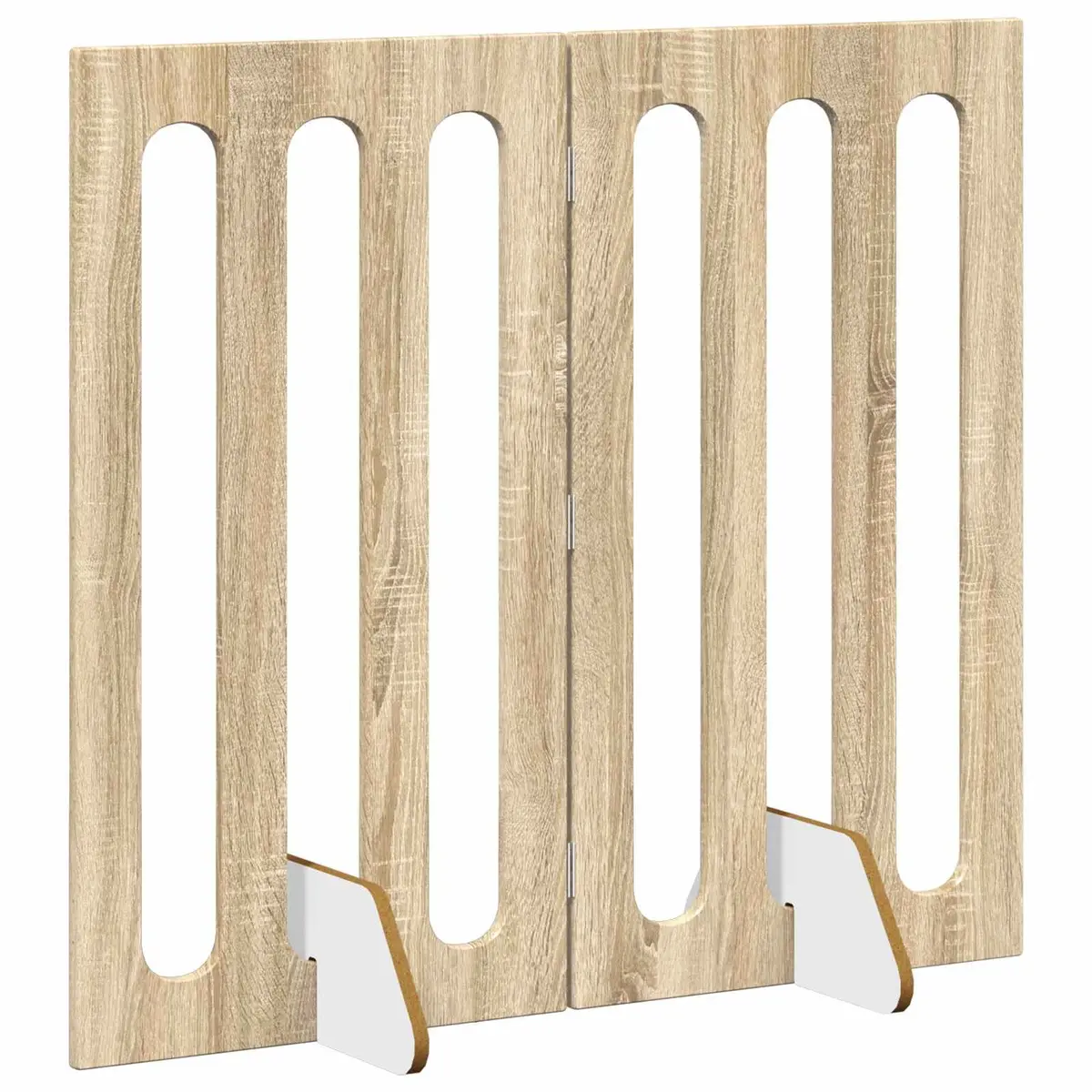 Folding Pet Fence Indoor Dog Barrier 2 Piece Sonoma Oak