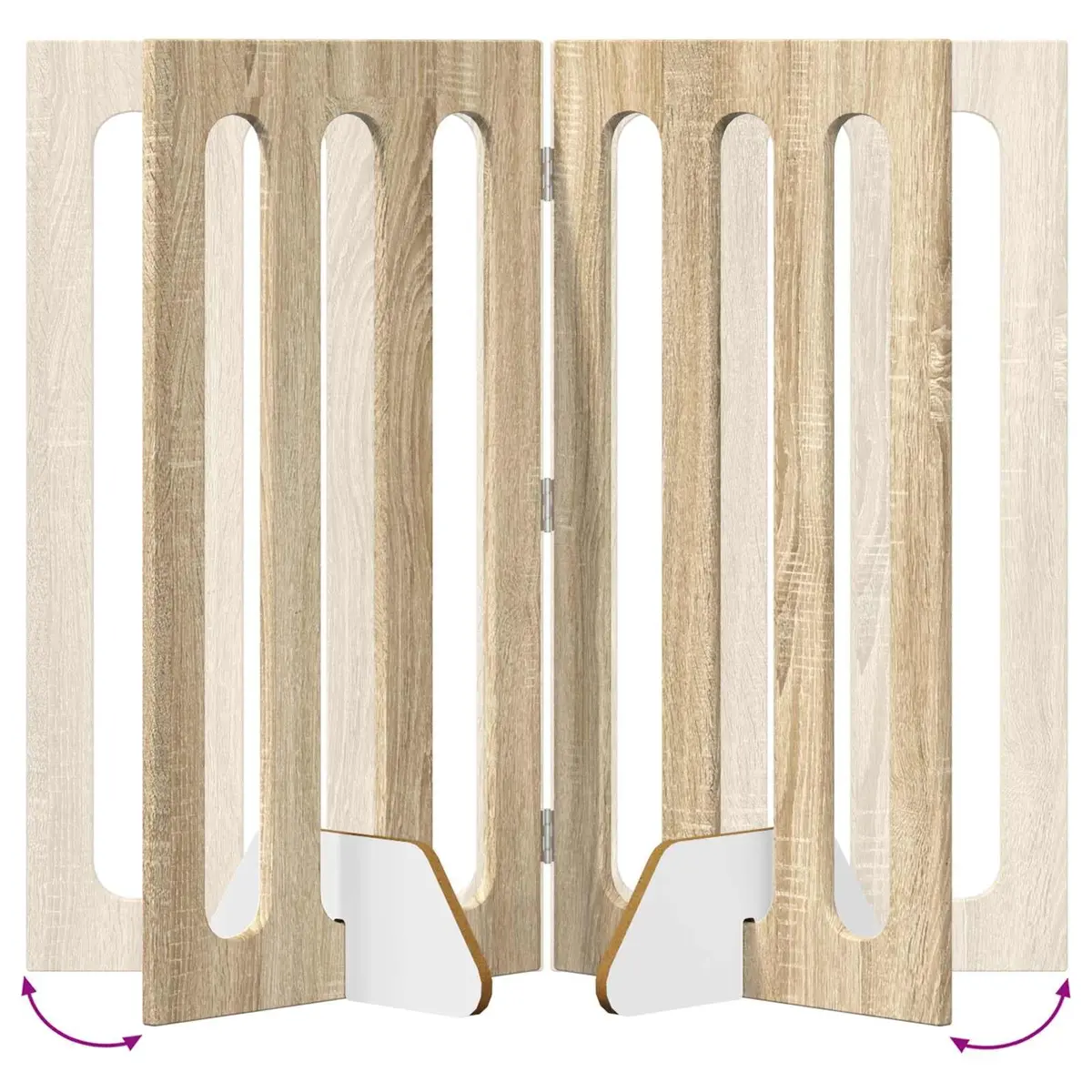 Folding Pet Fence Indoor Dog Barrier 2 Piece Sonoma Oak