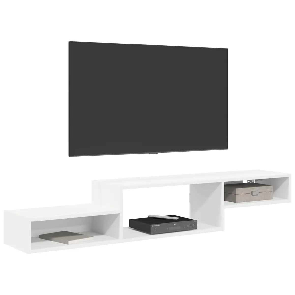 Wall-Mounted TV Cabinet Modern Storage Unit 150cm White