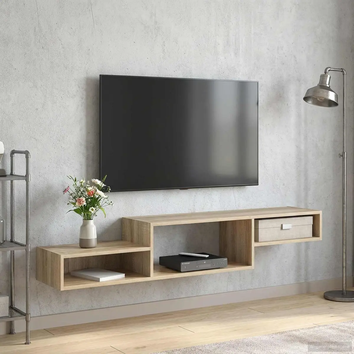 Wall-Mounted TV Cabinet with Ample Storage