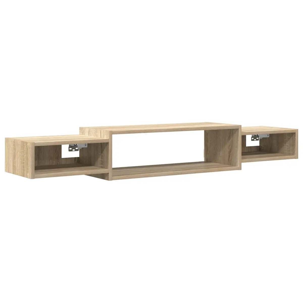 Wall-Mounted TV Cabinet Sonoma Oak Brown Open Storage Shelf Display Unit