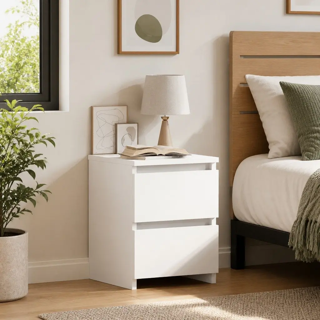 White Bedside Table
