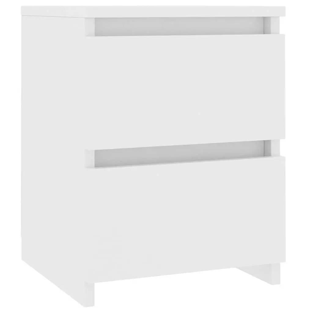 White Bedside Cabinets 2 pcs Storage Unit Compact Side Table Bedroom Furniture