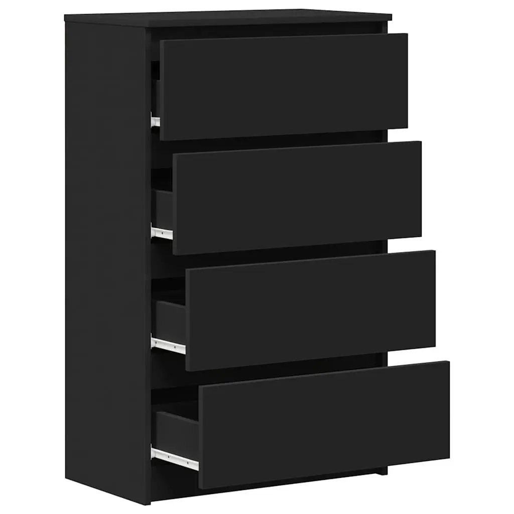 Black Sideboard Storage Cabinet Modern Living Room Furniture 60x35x98.5cm