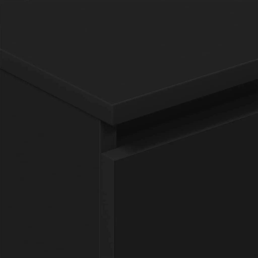 Black Sideboard Storage Cabinet Modern Living Room Furniture 60x35x98.5cm