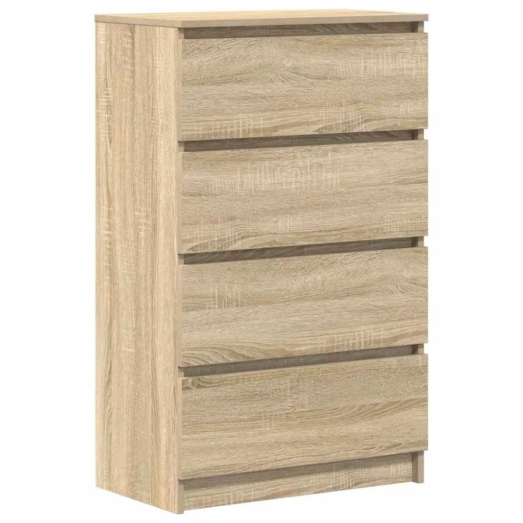 Sideboard Storage Cabinet 4 Drawers Brown Engineered Wood