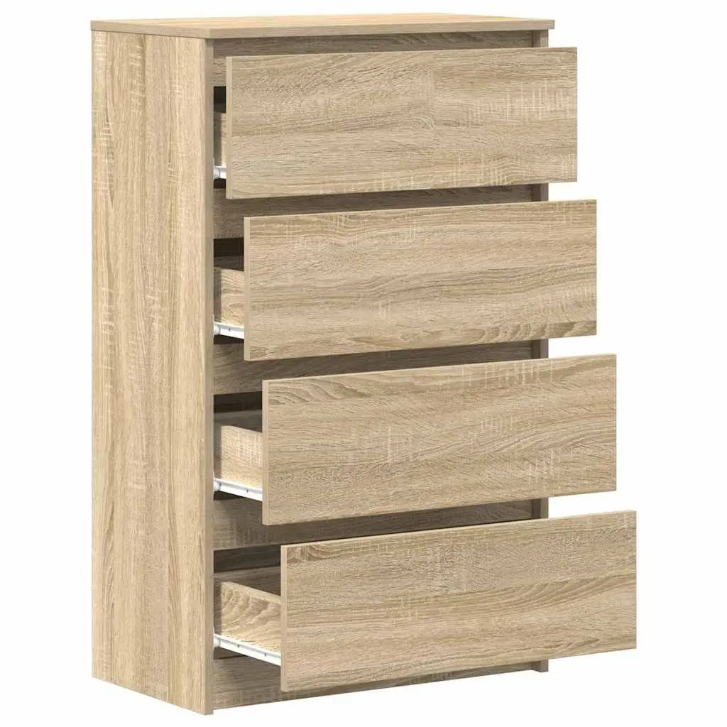 Sideboard Storage Cabinet 4 Drawers Brown Engineered Wood