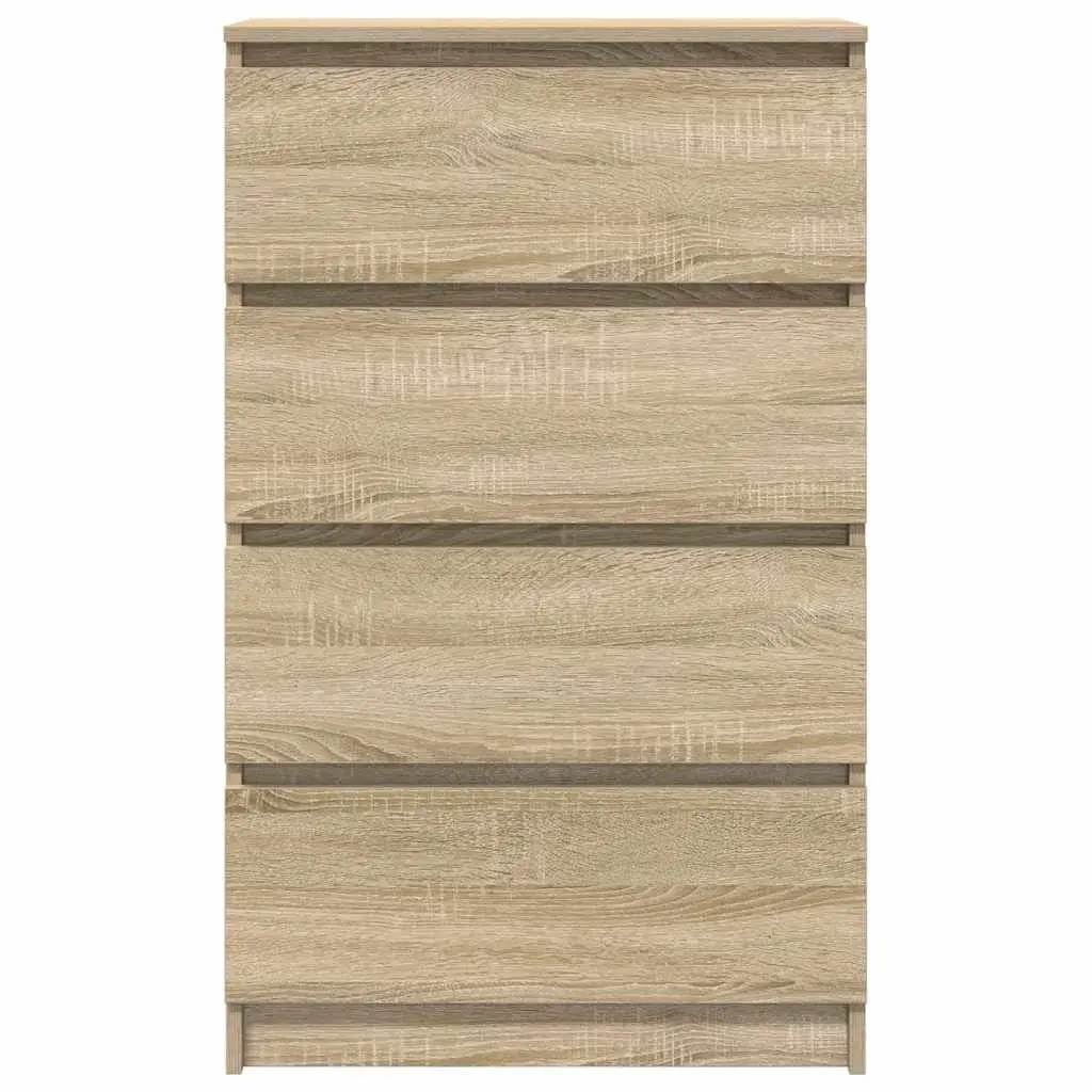 Sideboard Storage Cabinet 4 Drawers Brown Engineered Wood