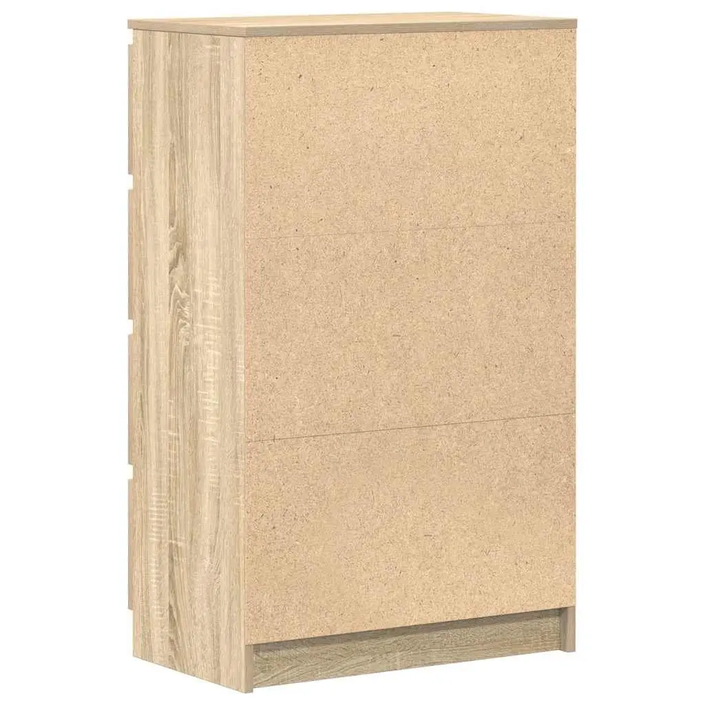 Sideboard Storage Cabinet 4 Drawers Brown Engineered Wood